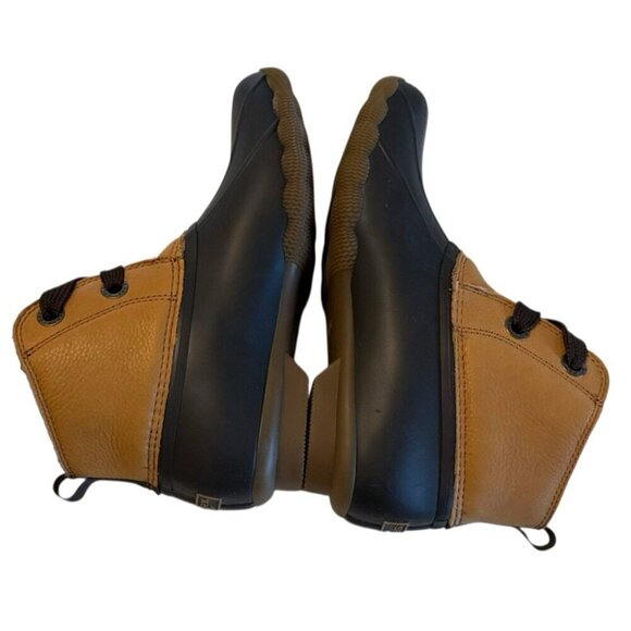 Sperry Top Sider Women's Tan Brown Saltwater Duck Rain Boot Leather Rubber Sz 8 - Picture 5 of 9